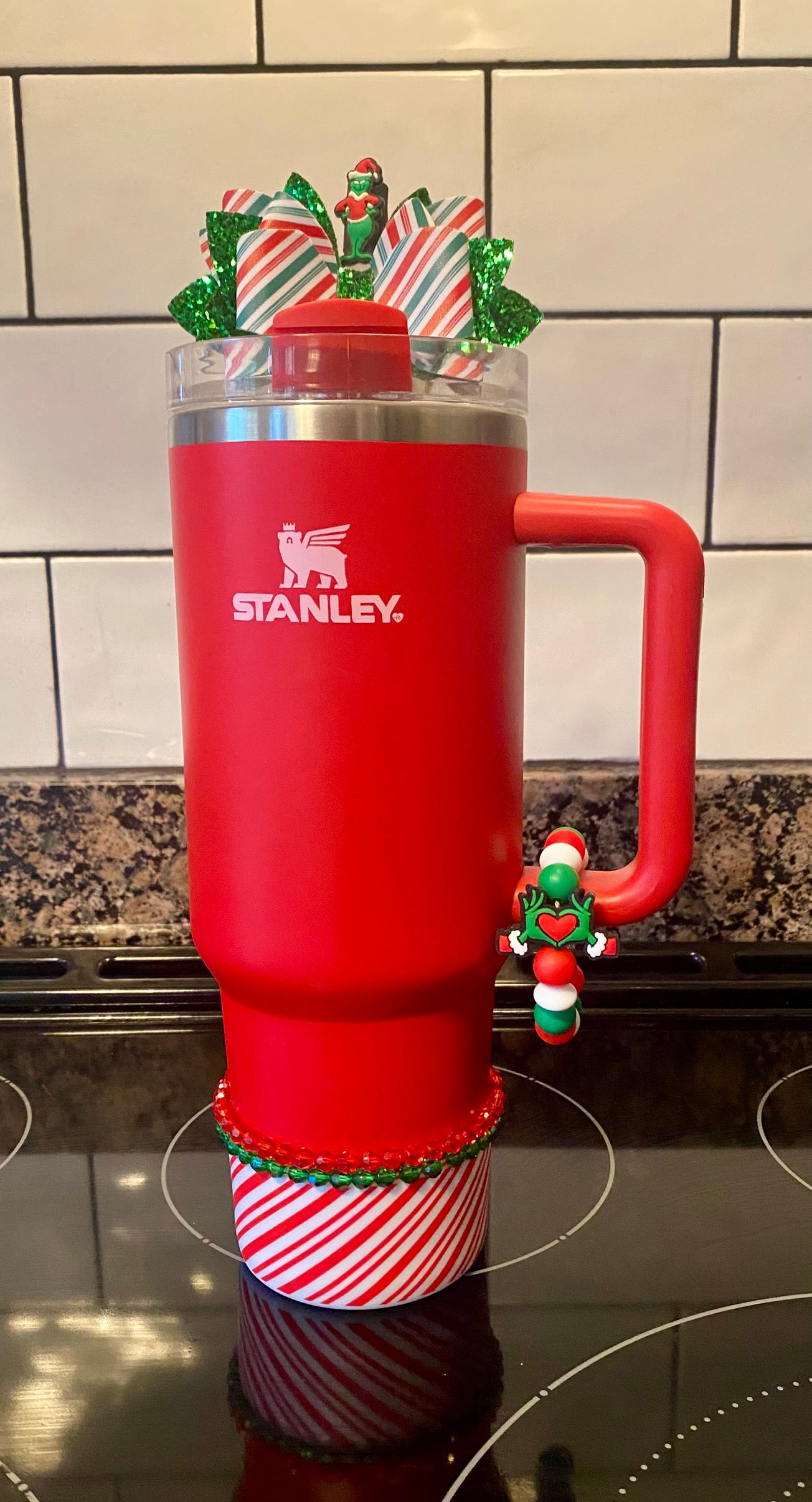 Candy Cane Stripes Christmas Stanley Tumbler Boot Sleeve #145