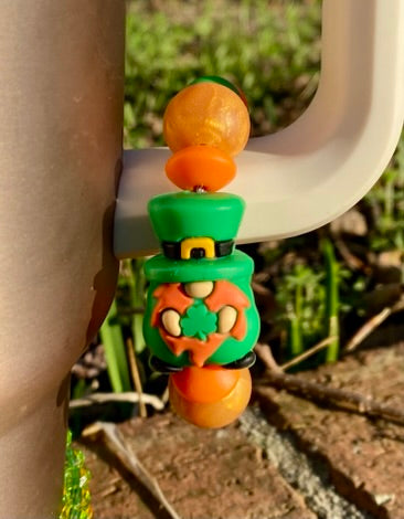 Leprechaun Gnome 3D St Patrick's Stanley Tumbler Cup Handle Charm