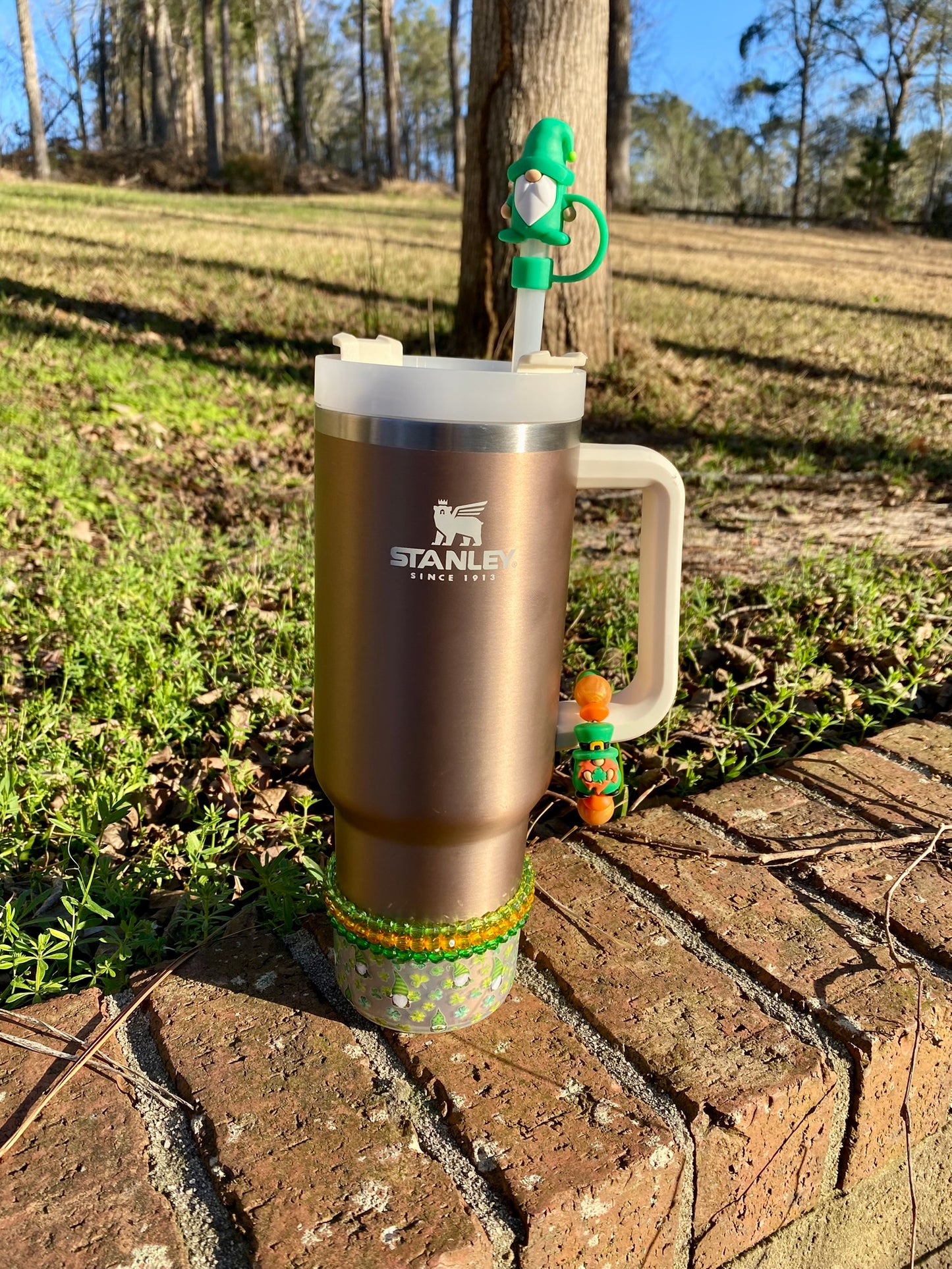 St Patrick's Day Gnome 3D Straw Topper