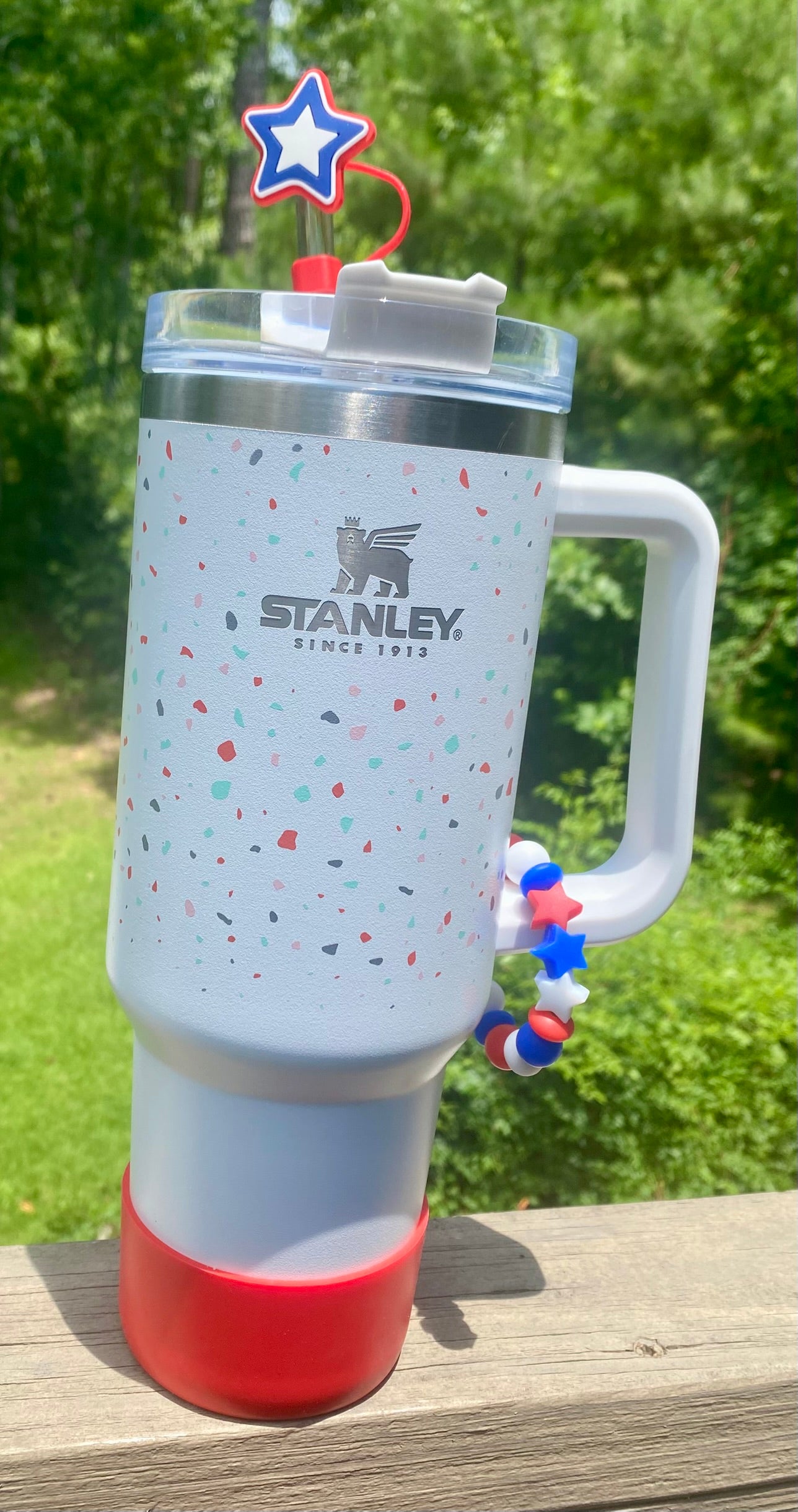 Patriotic Stars Red White & Blue Stanley Tumbler Cup Handle Charm