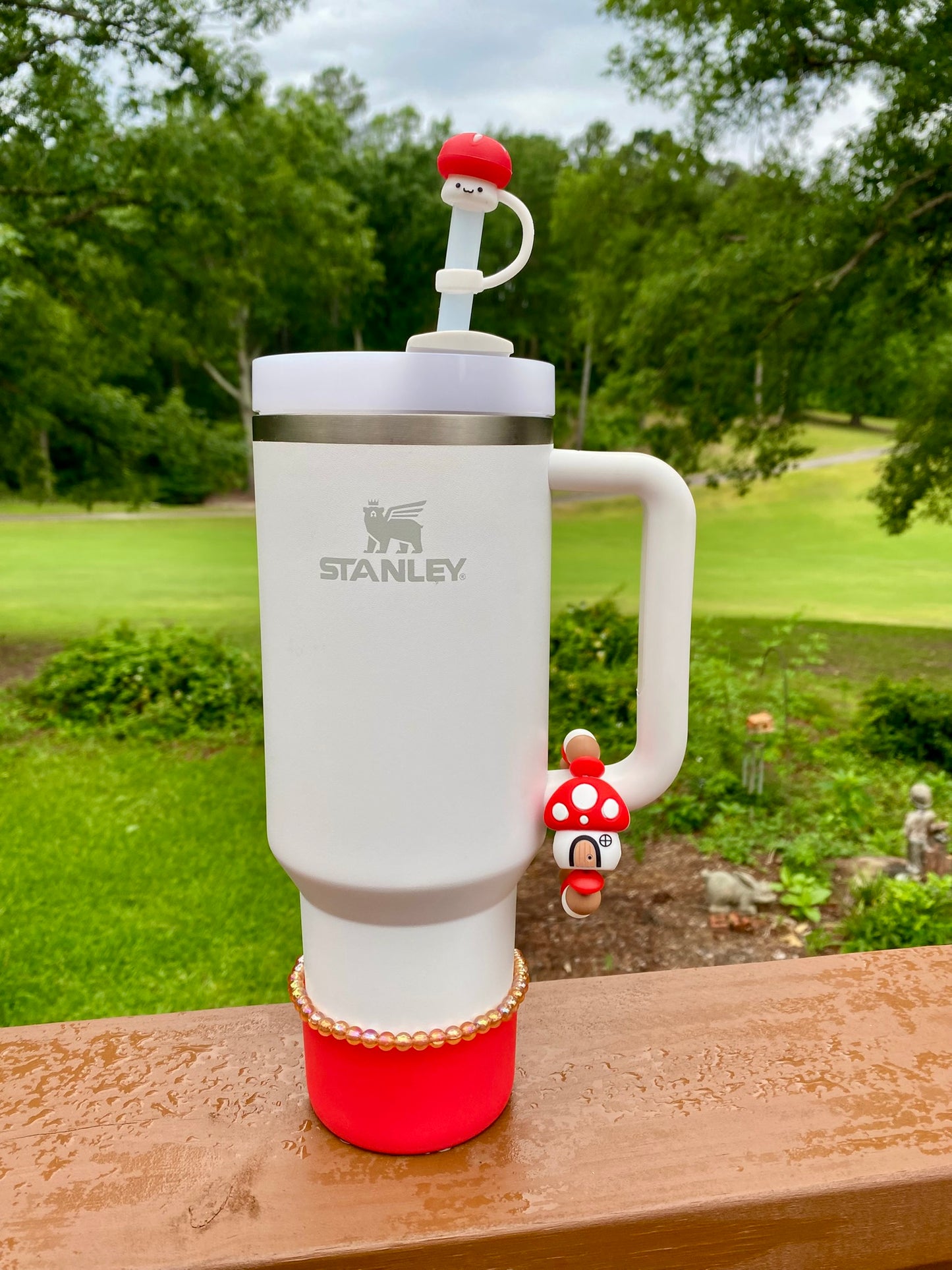 Mushroom Red 3D Straw Topper