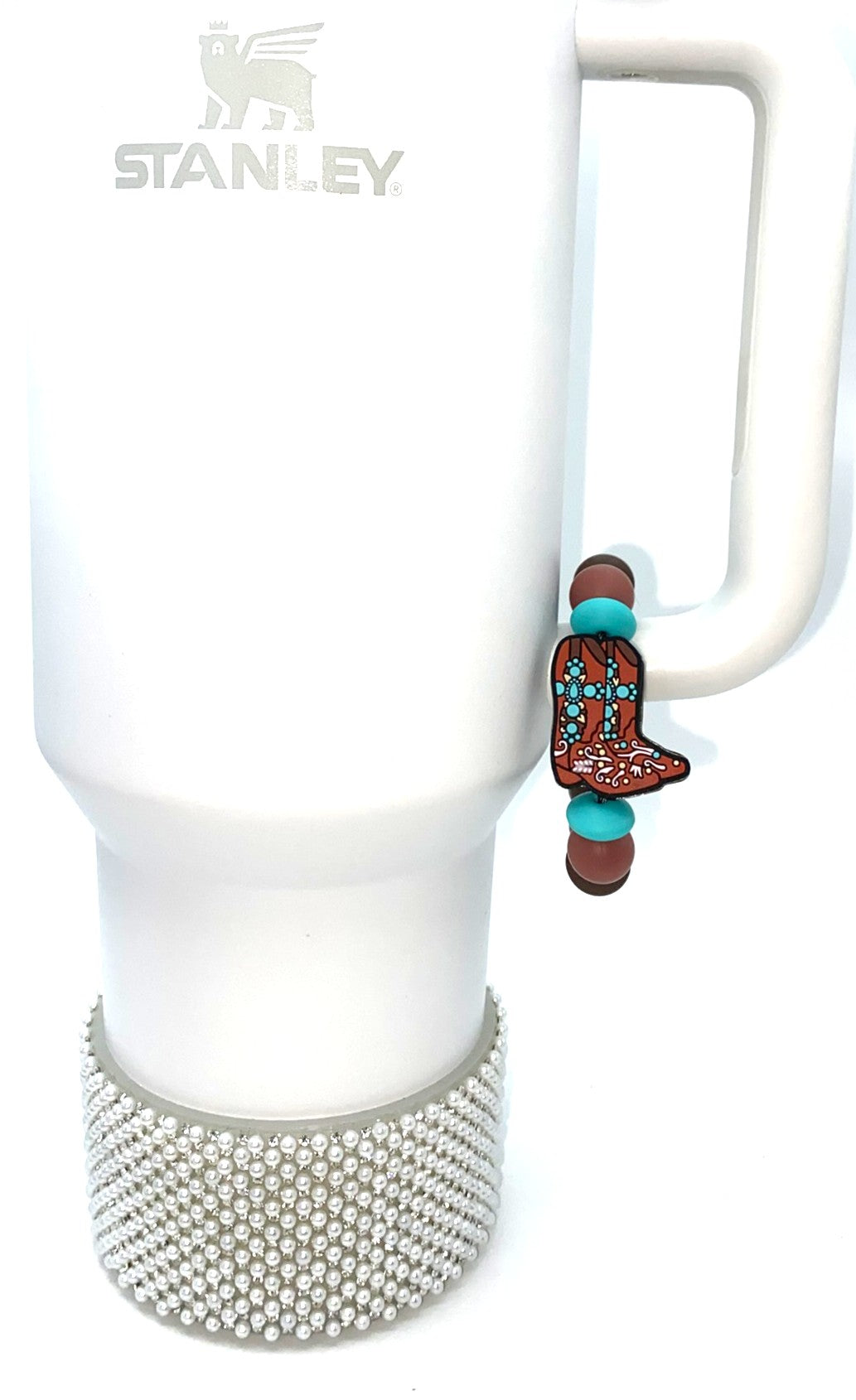 Country Turquoise Cross Cowboy Boots Stanley Tumbler Cup Handle Charm
