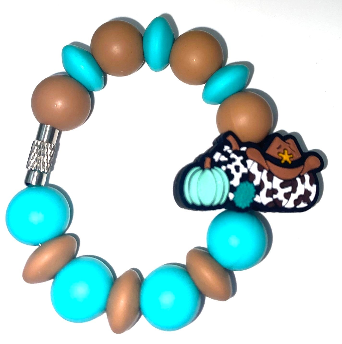 Western Cowboy Hat & Pumpkins Fall Stanley Tumbler Cup Handle Charm