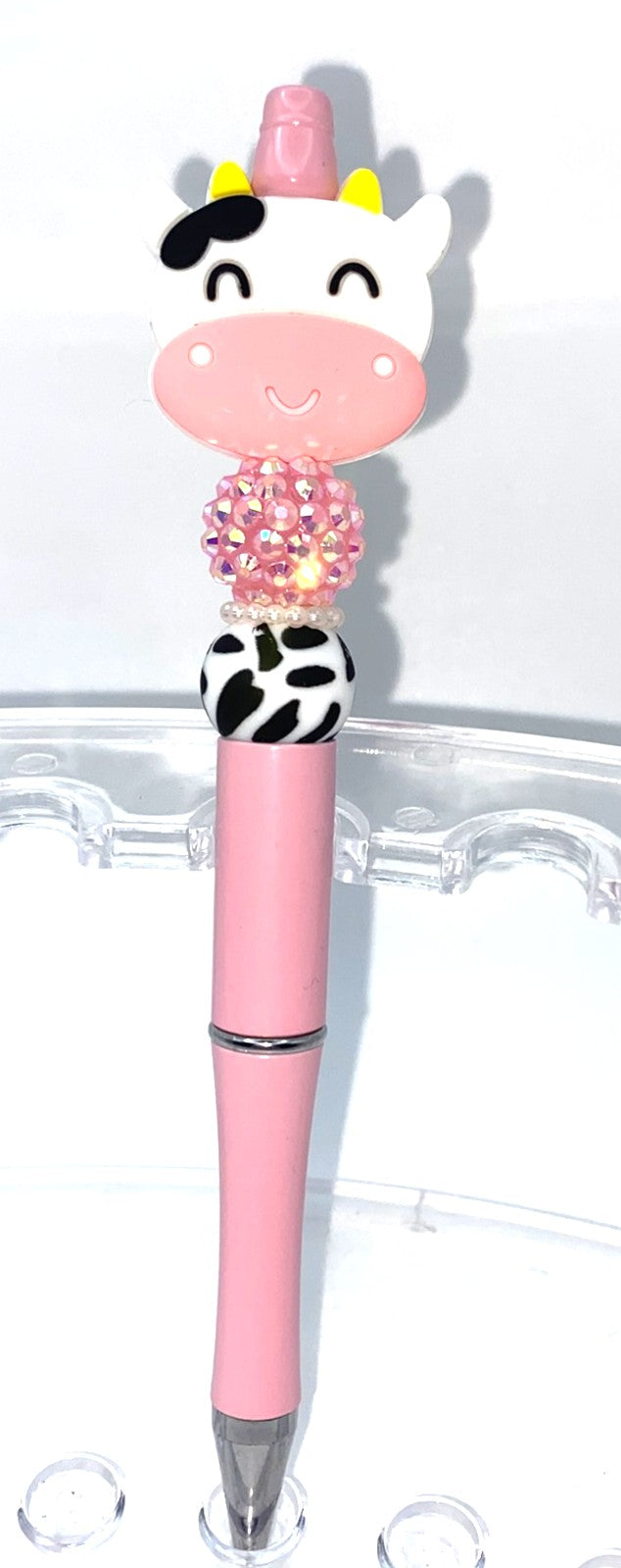 Cute Cow Face Beaded Pen