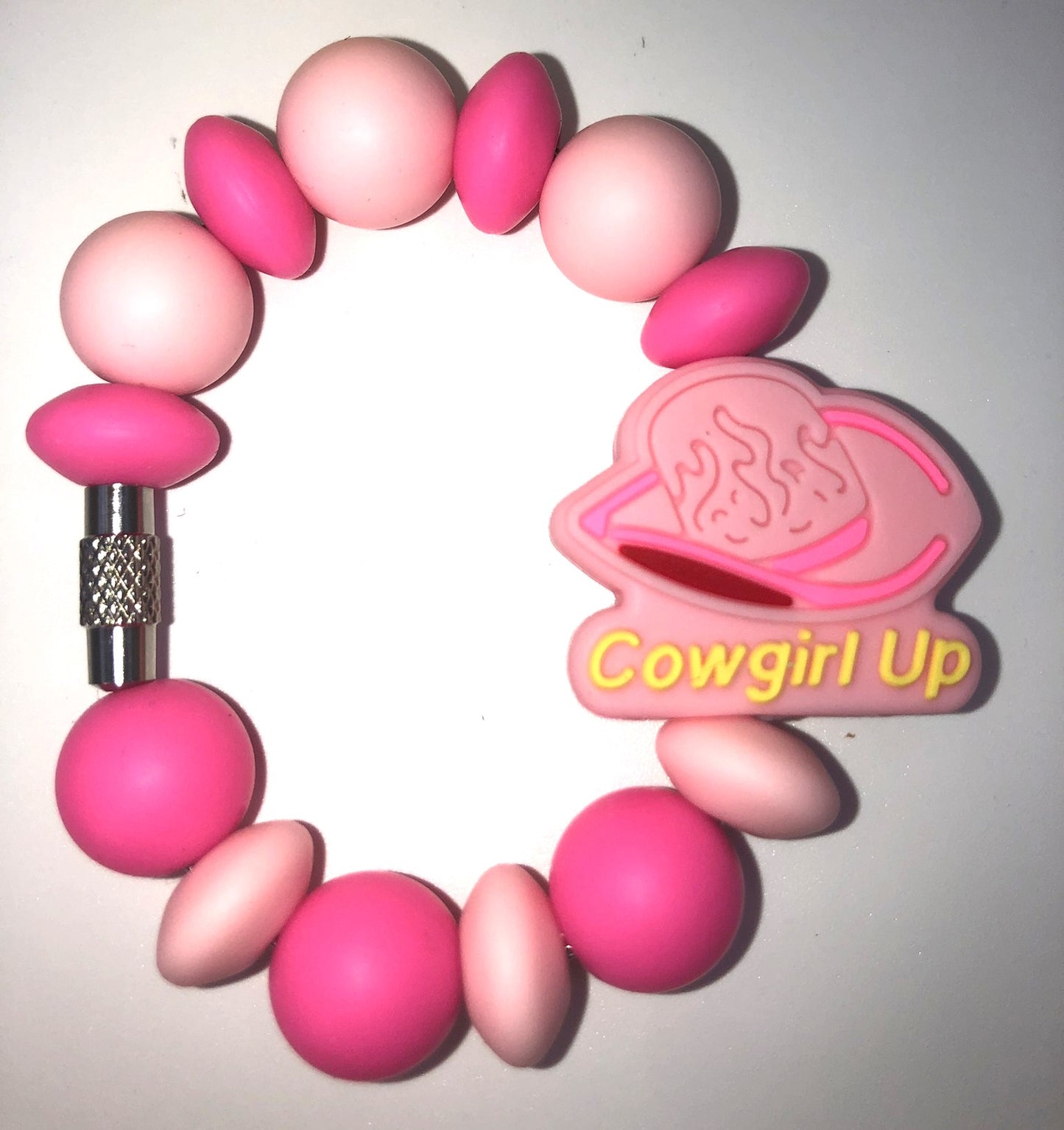 Pink Cowgirl Up Cowboy Hat Stanley Tumbler Cup Handle Charm
