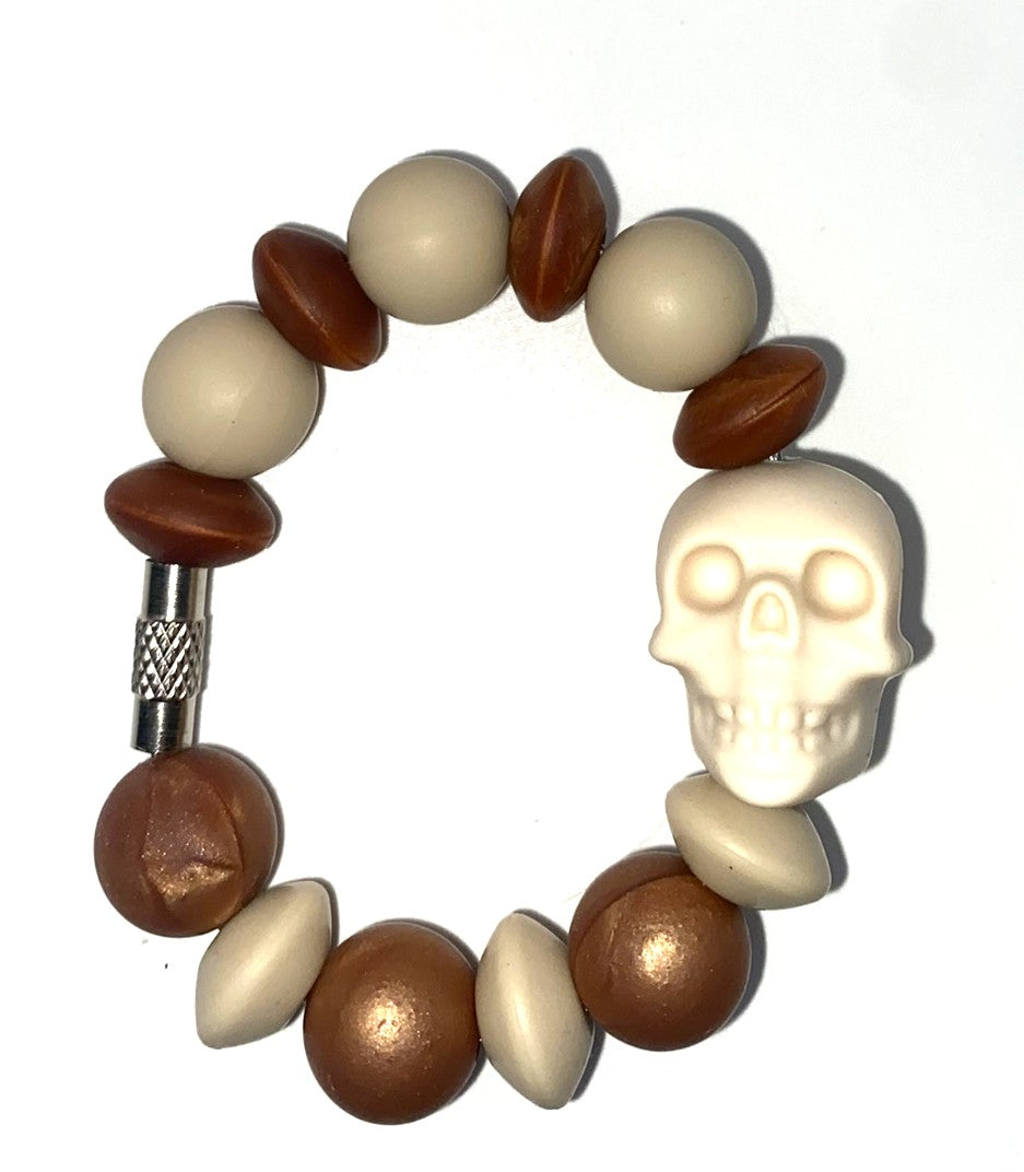 Cream Skull Stanley Tumbler Cup Handle Charm