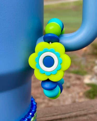 Boho Flower Lime Stanley Tumbler Cup Handle Charm