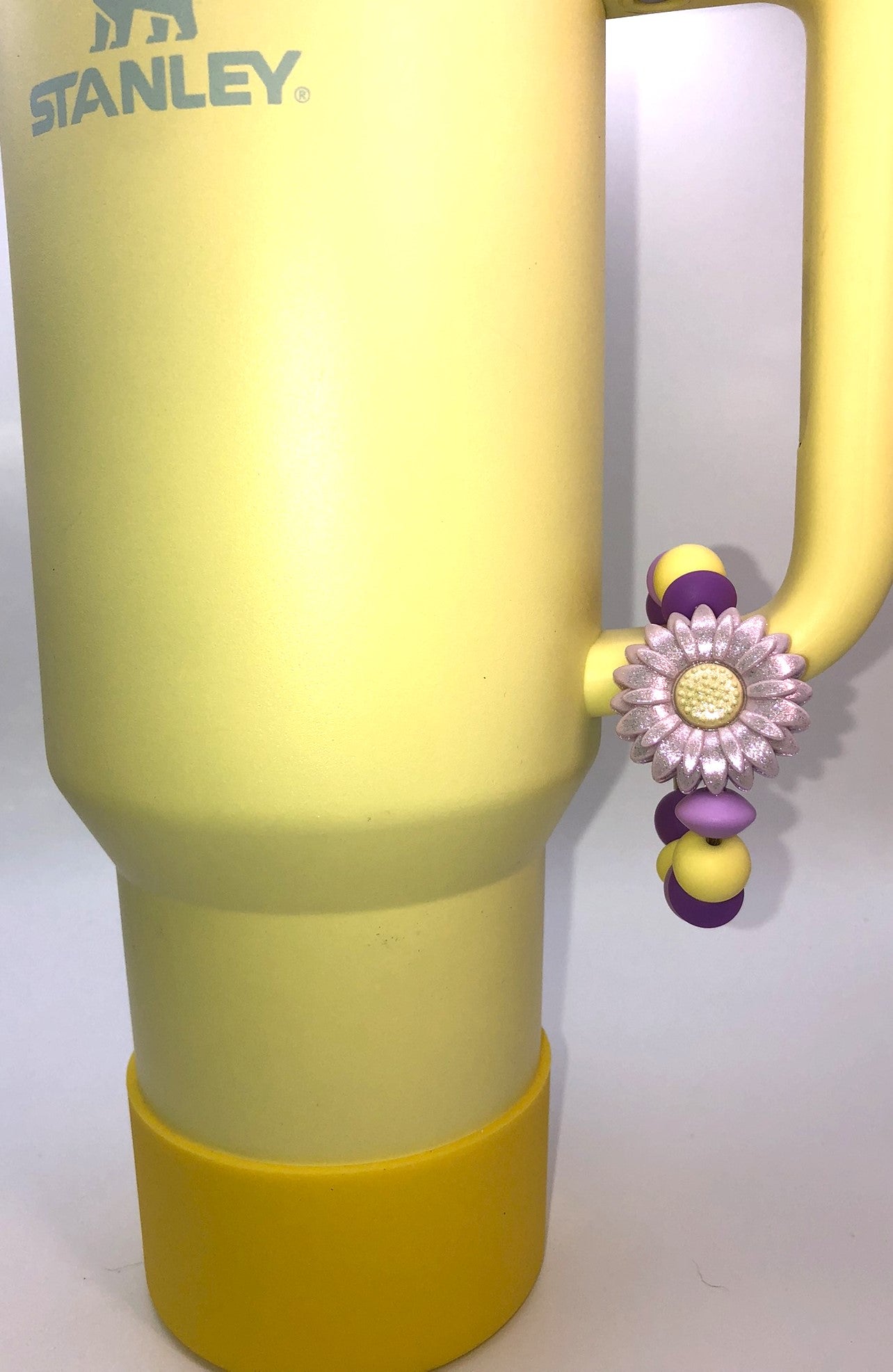Lilac Iridescent Daisy Flower Stanley Tumbler Cup Handle Charm