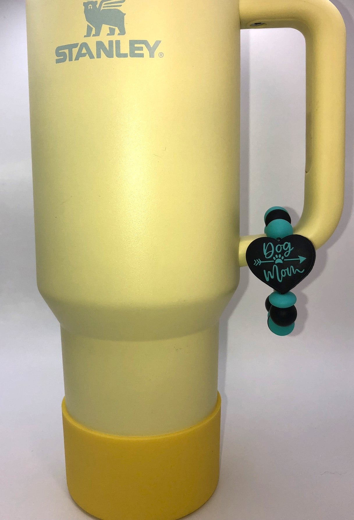 Turquoise Teal Blue Dog Mom Heart Stanley Tumbler Cup Handle Charm
