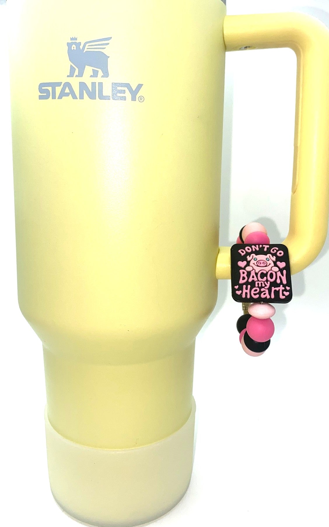 Don't Go Bacon My Heart Pig Funny Stanley Tumbler Cup Handle Charm