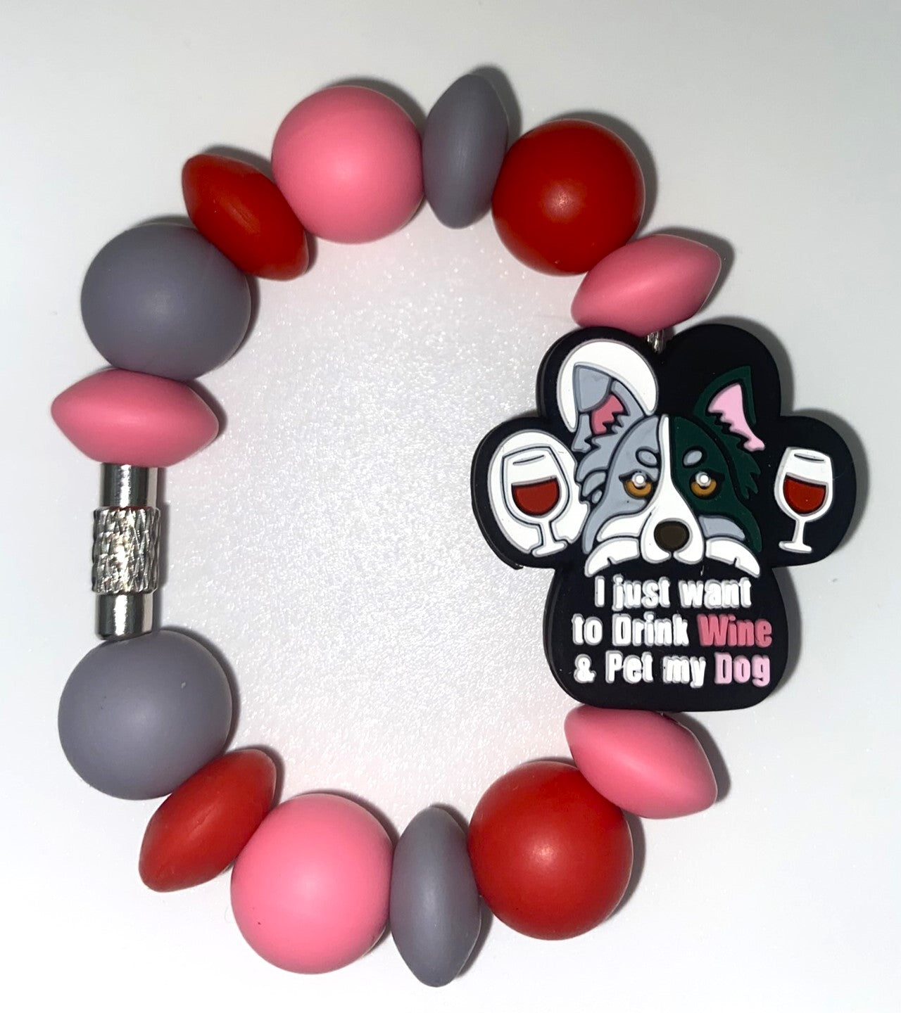 I Just Want to Drink Wine and Pet Dogs Stanley Tumbler Cup Handle Charm