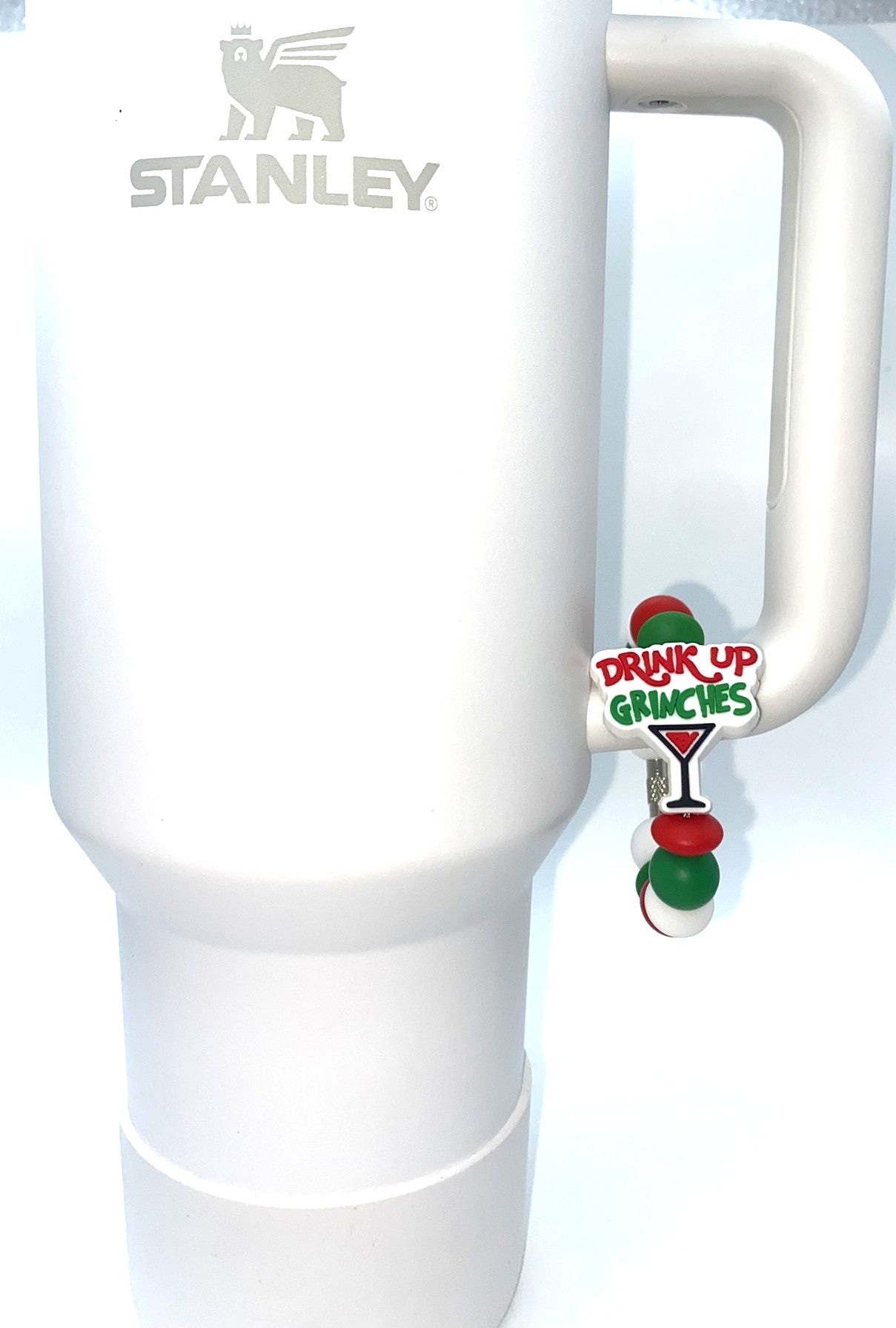 Drink Up Grinches Mean Green Guy Christmas Stanley Tumbler Cup Handle Charm