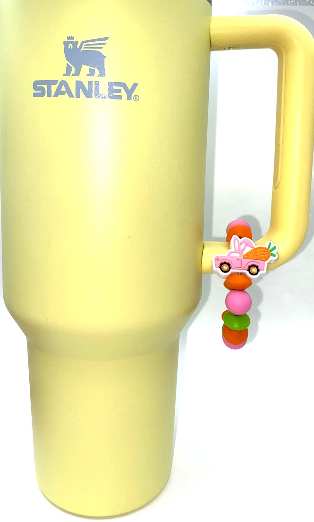 Happy Easter Bunny Truck Tumbler Cup Handle Charm