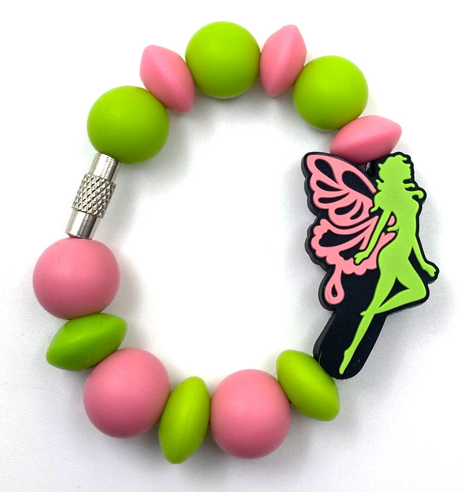 Fairy Pink & Green Stanley Tumbler Cup Handle Charm