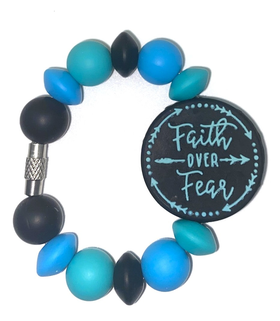 Faith Over Fear Blue Stanley Tumbler Cup Handle Charm