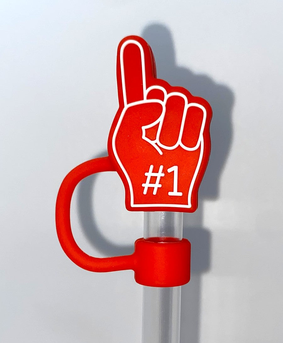 Foam Finger #1 3D Sports Straw Topper