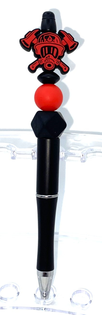 Fire Fighter Mask Beaded Pen