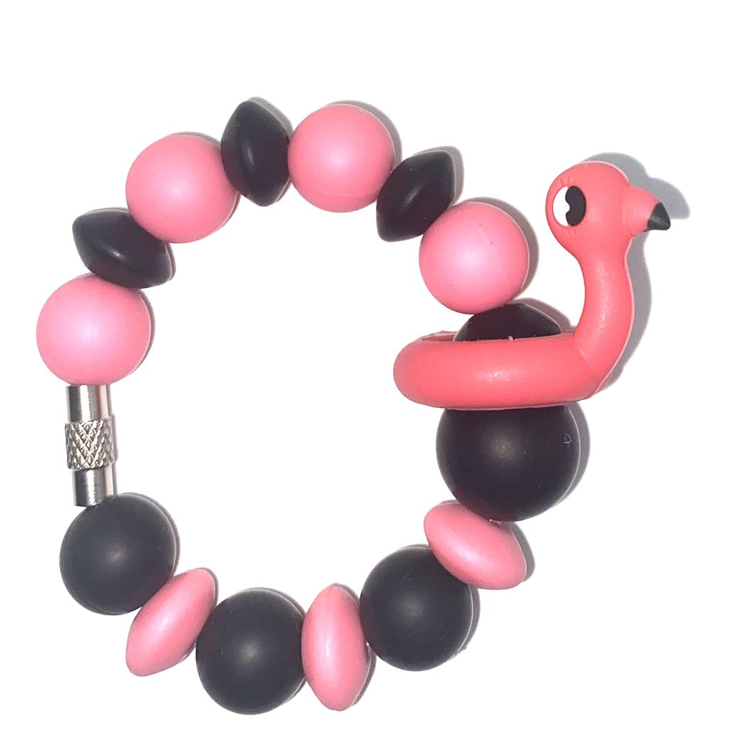 Pink Flamingo Floatie 3D Stanley Cup Tumbler Handle Charm