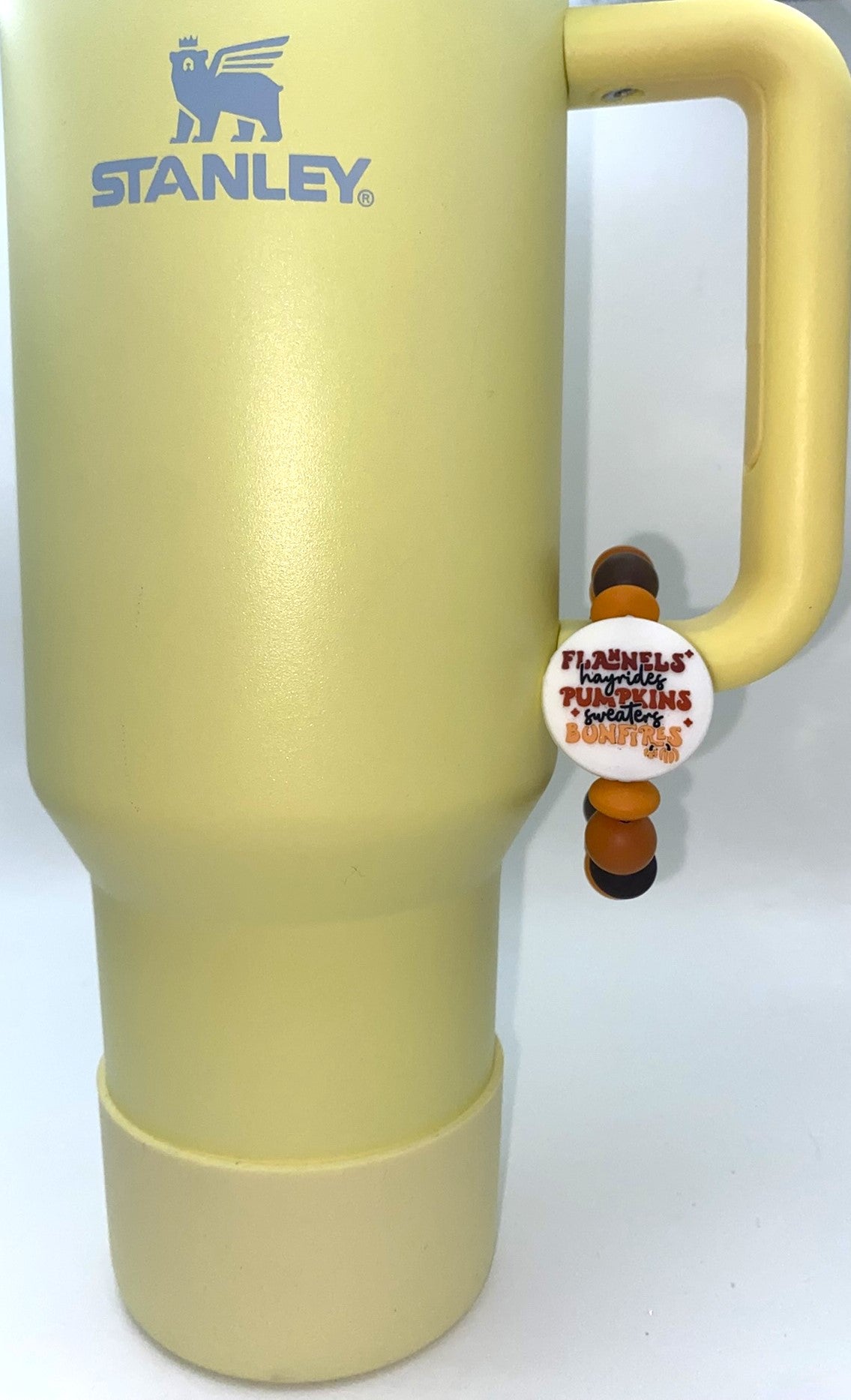 Flannels Hayrides Pumpkins Sweaters Bonfires Fall Stanley Tumbler Cup Handle Charm