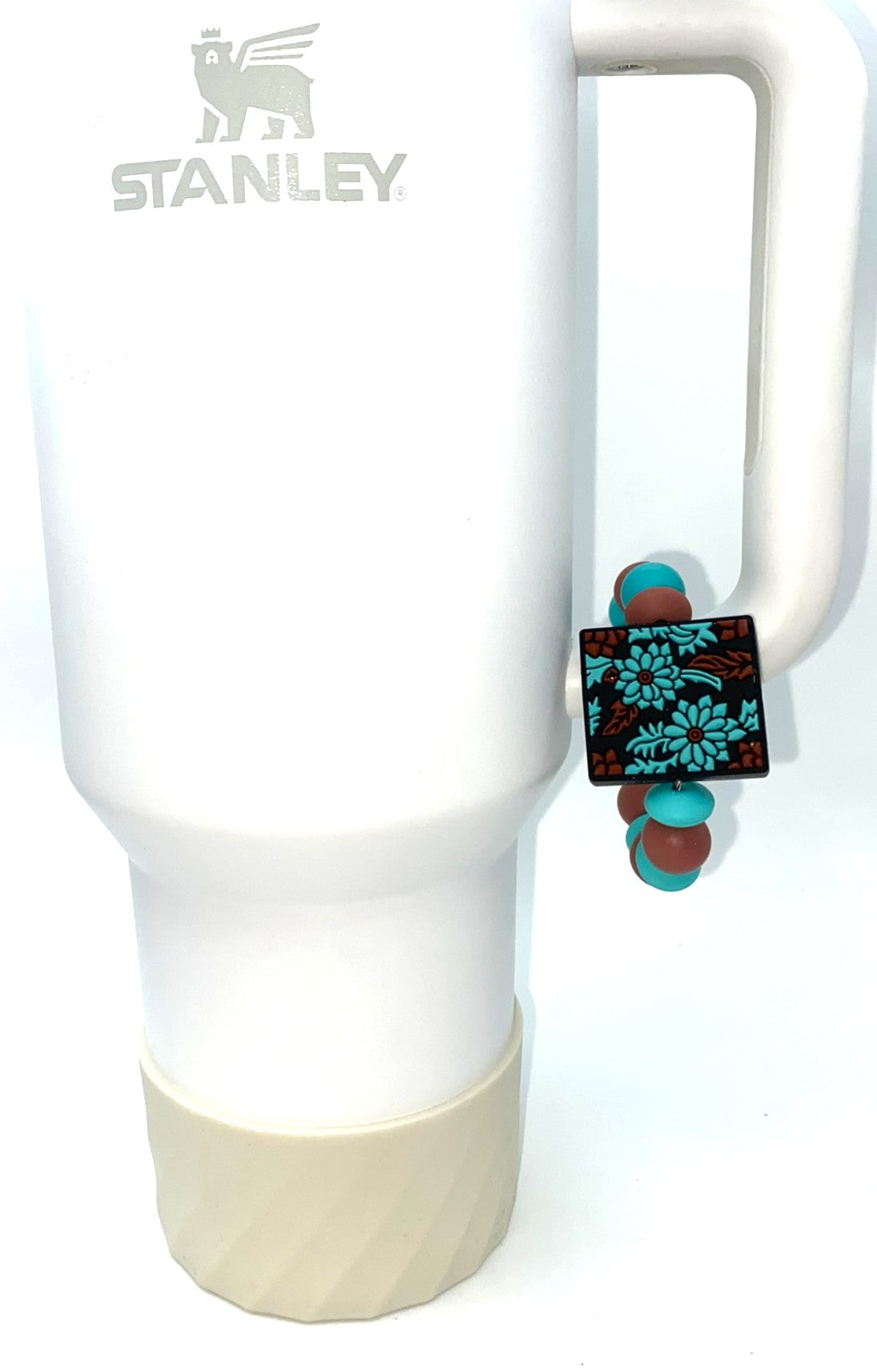 Floral Scroll Design Stanley Tumbler Cup Handle Charm