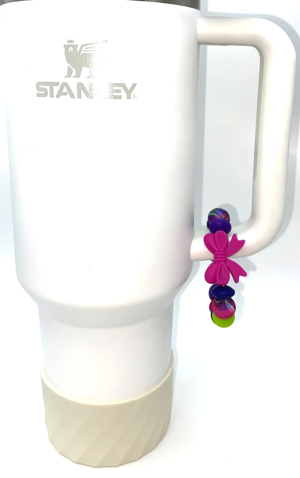 Fuchsia Coquette Bow Stanley Tumbler Cup Handle Charm