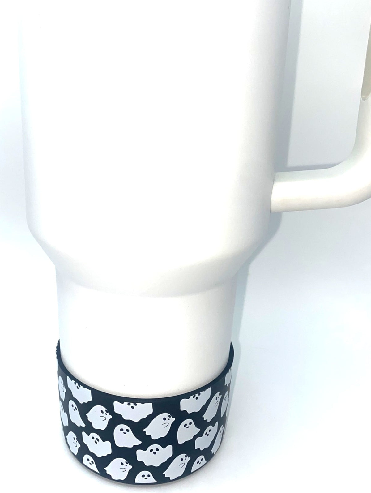 Black w/White Ghosts Halloween Stanley Tumbler Boot Sleeve #218