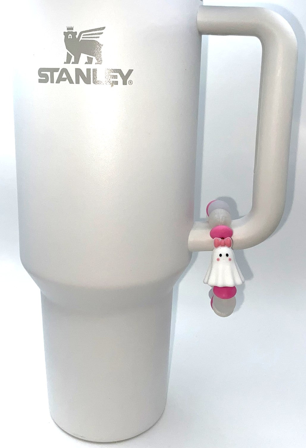 Ghost w/Pink Bow 3D Stanley Tumbler Cup Handle Charm