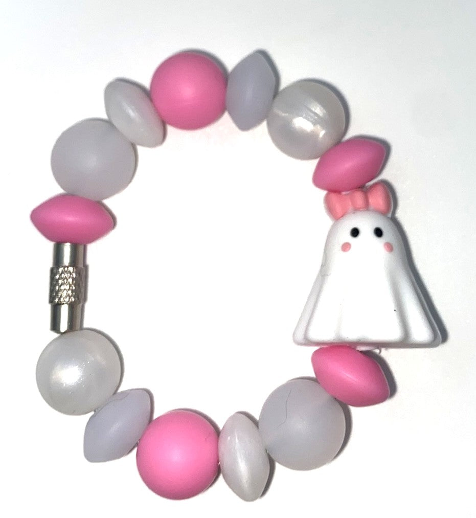 Ghost w/Pink Bow 3D Stanley Tumbler Cup Handle Charm