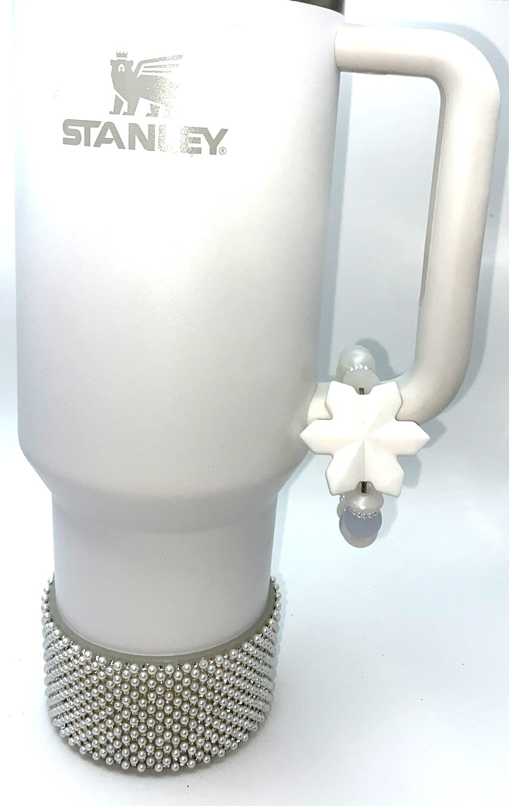 Giant White Snowflake Winter Stanley Tumbler Cup Handle Charm