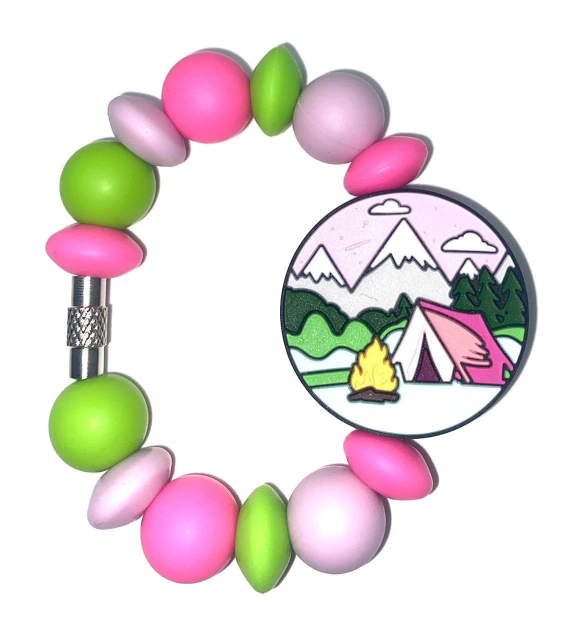 Let's Go Glamping Tent Mountain Scene Stanley Tumbler Cup Handle Charm