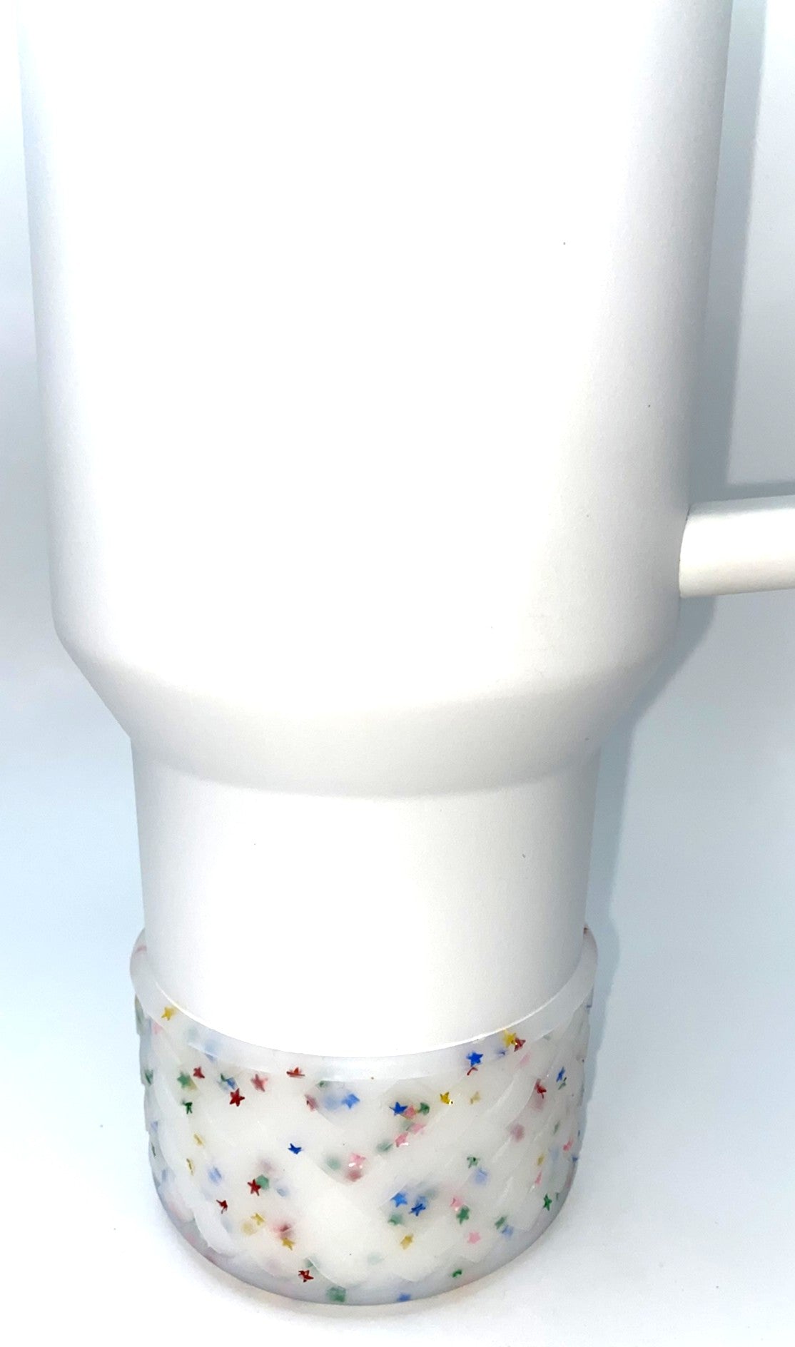 Colorful Glitter Stars Translucent Basketweave Tumbler Boot Sleeve #166