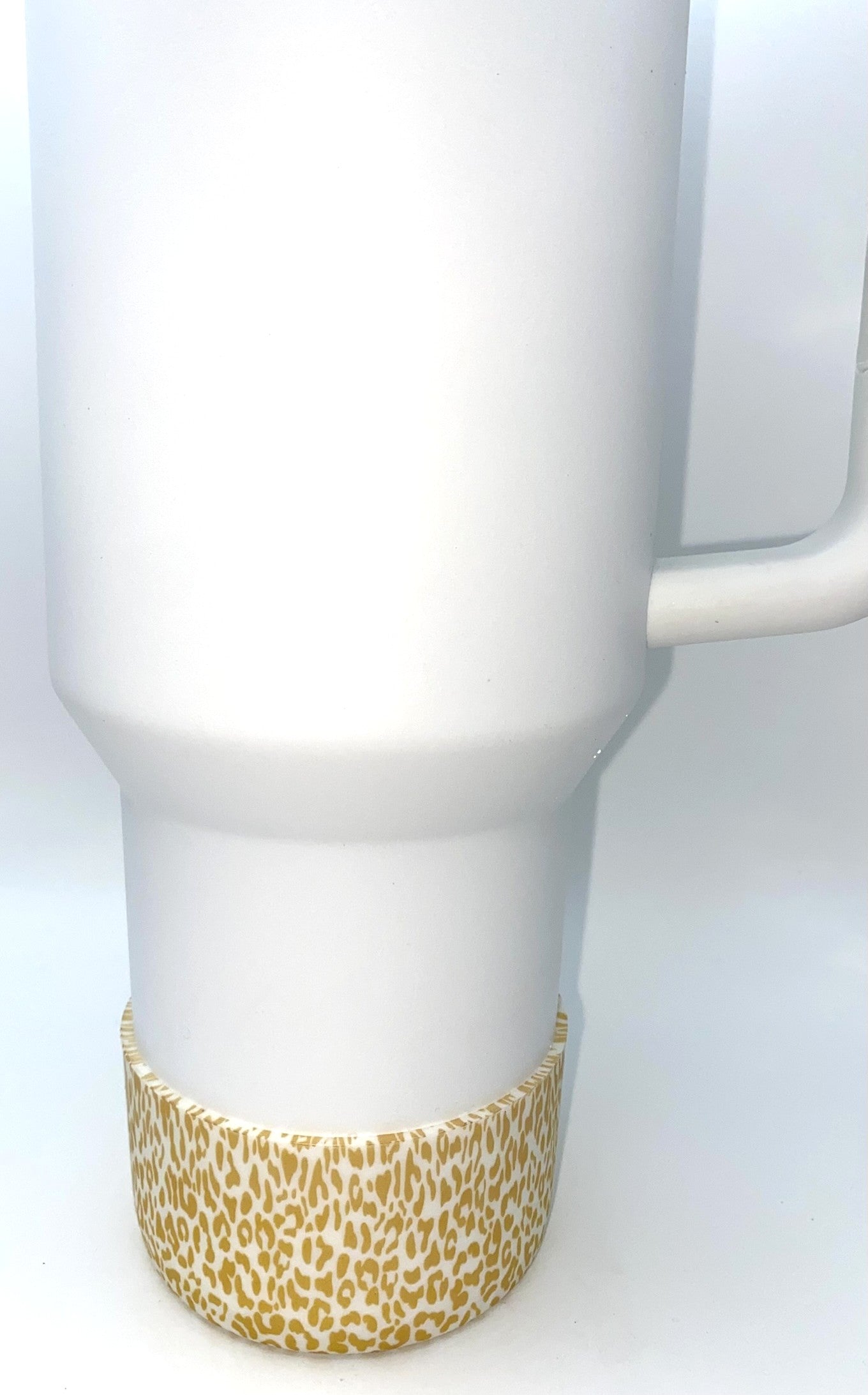 White & Gold Cheetah Print Stanley Tumbler Boot Sleeve #78