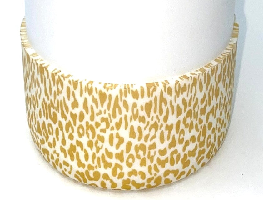 White & Gold Cheetah Print Stanley Tumbler Boot Sleeve #78