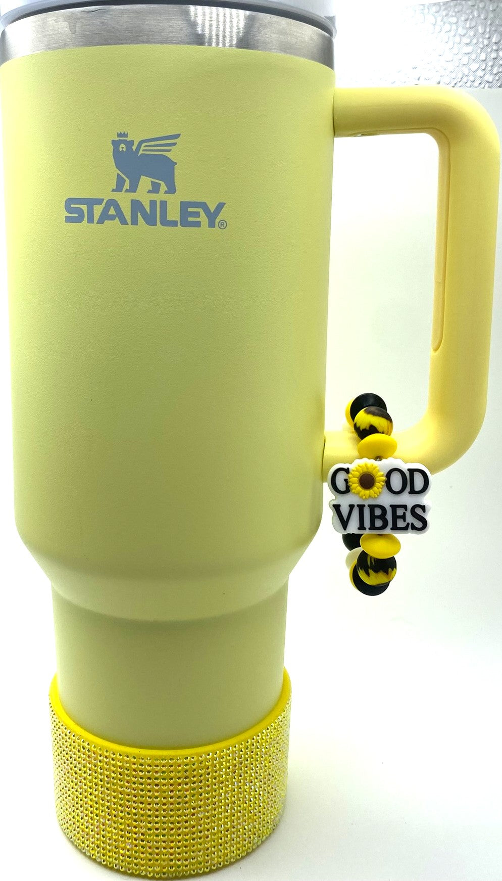 Good Vibes Sunflower Stanley Tumbler Cup Handle Charm