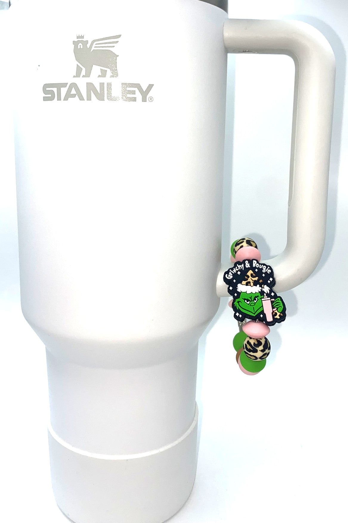 Grinchy & Bougie Mean Green Guy Christmas Stanley Tumbler Cup Handle Charm