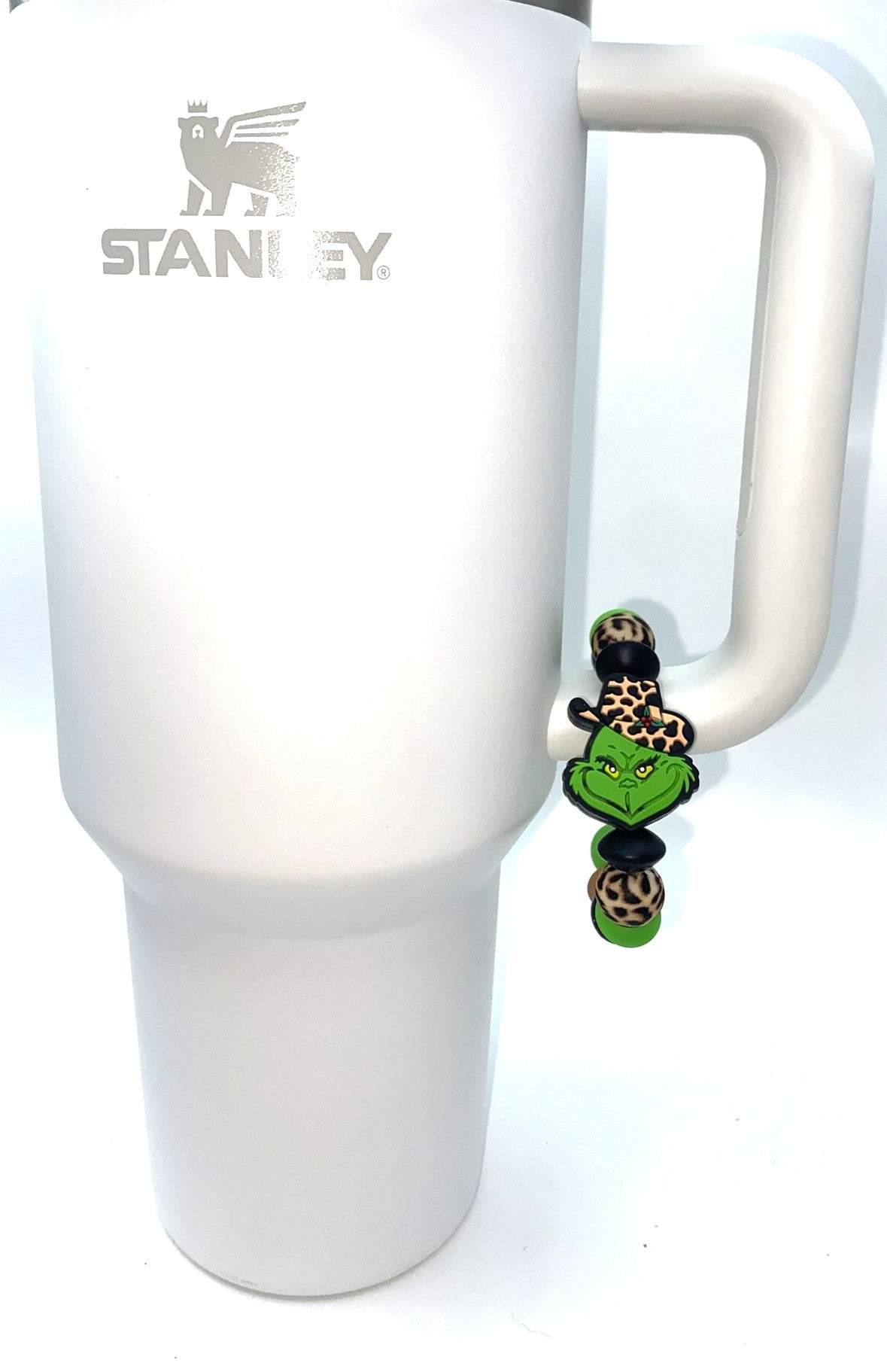 Mean Green Guy Leopard Cowboy Hat Christmas Stanley Tumbler Cup Handle Charm