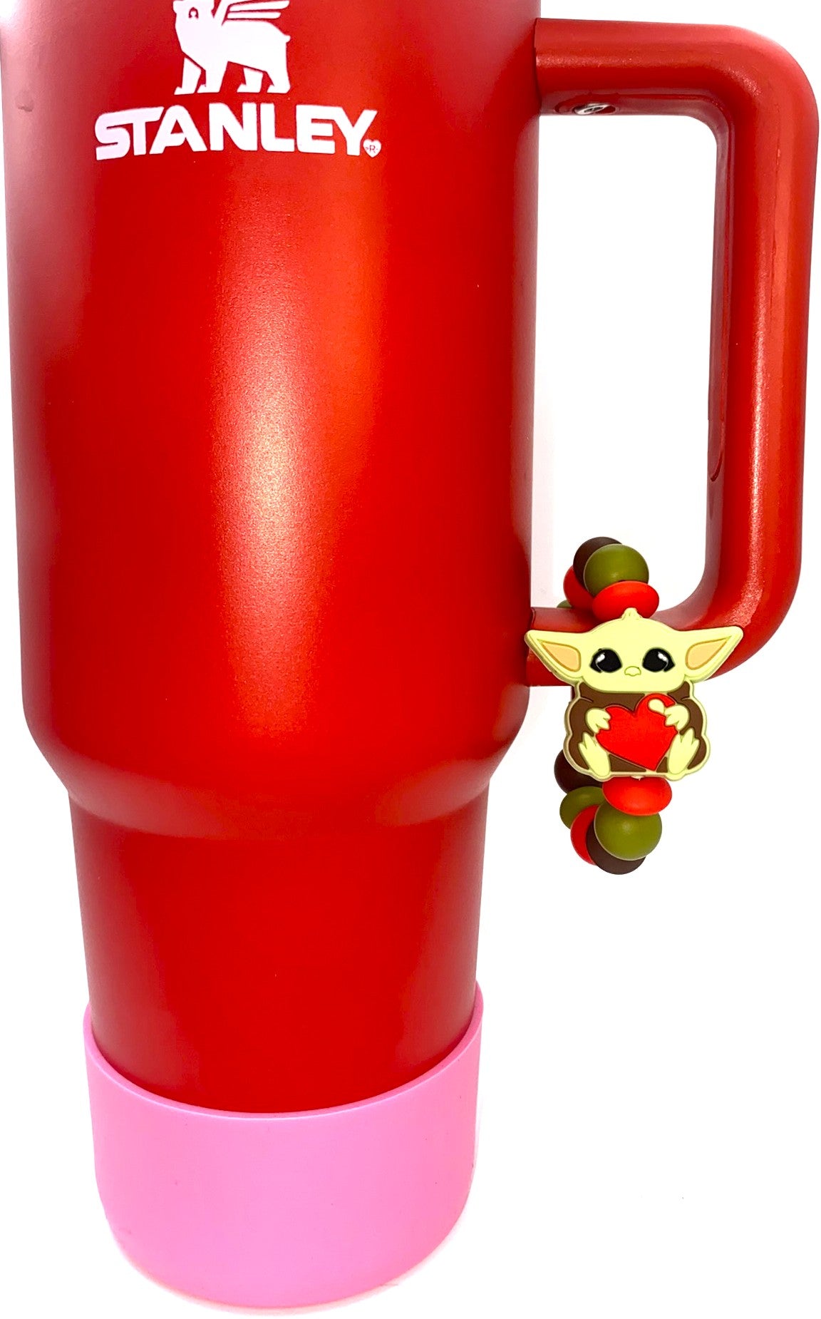 Baby Green Star Alien Holding Heart Stanley Tumbler Cup Handle Charm