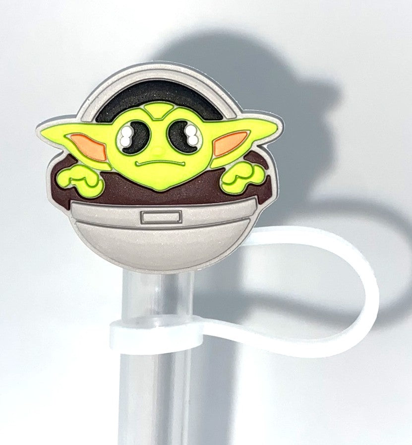 Space Wars Green Alien Child In Pod Straw Topper