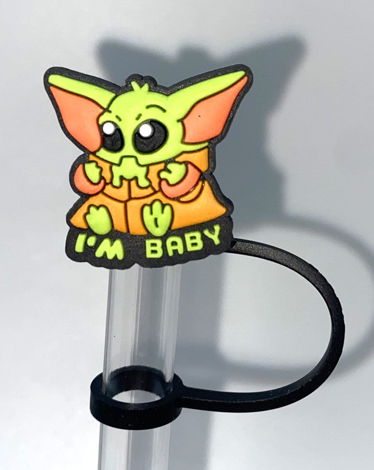 Space Wars Green Alien Child I'm Baby Straw Topper
