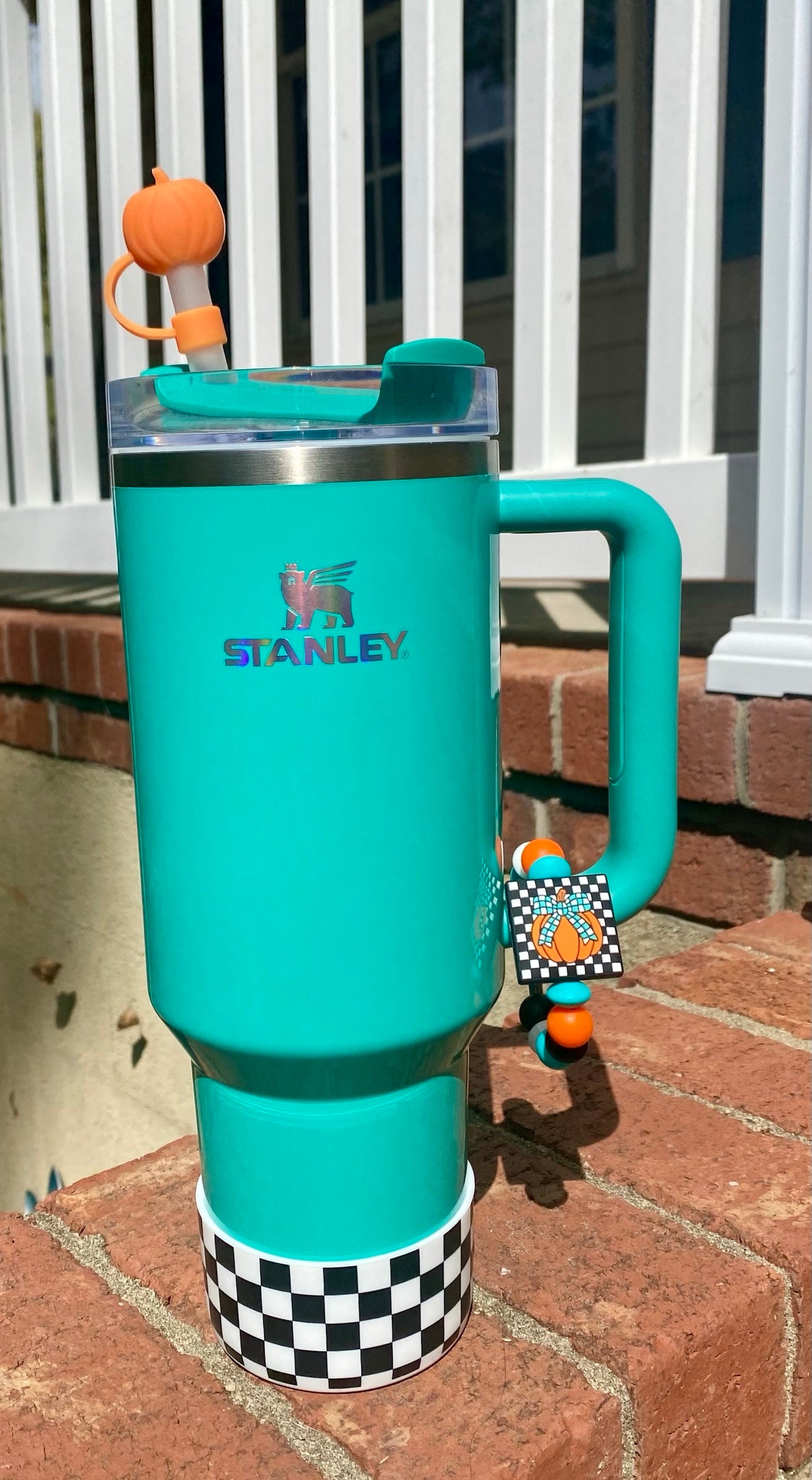 Black & White Checkered Stanley Tumbler Boot Sleeve #53