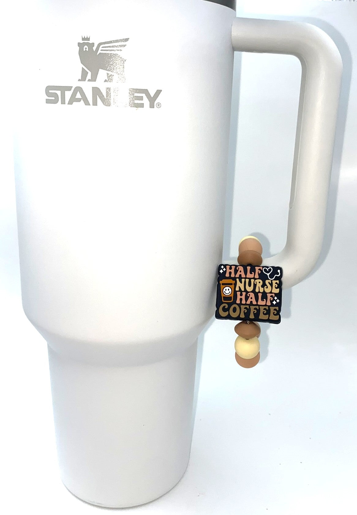 Half Nurse Half Coffee Stanley Tumbler Cup Handle Charm