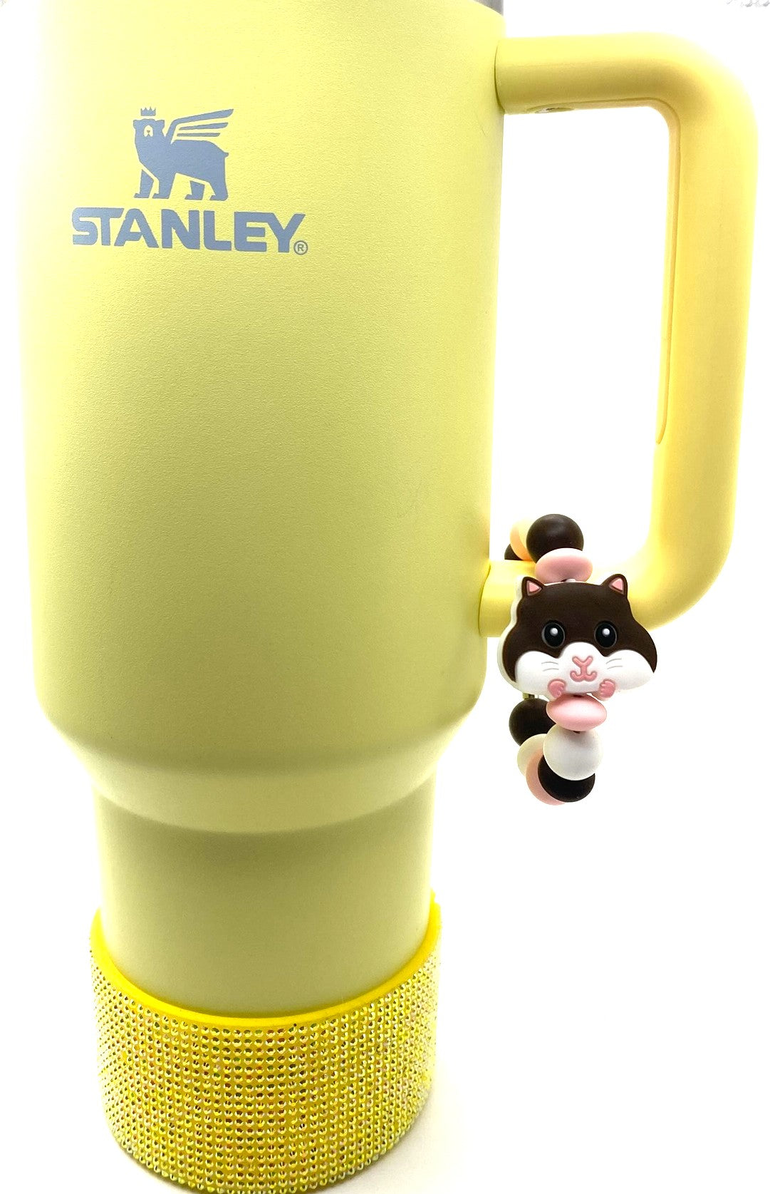 Cute Hamster Face Stanley Tumbler Cup Handle Charm
