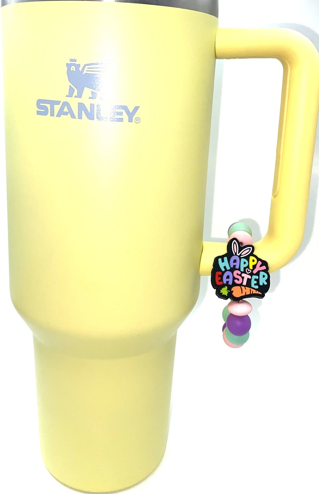 Happy Easter Bunny Ears & Carrot Tumbler Cup Handle Charm