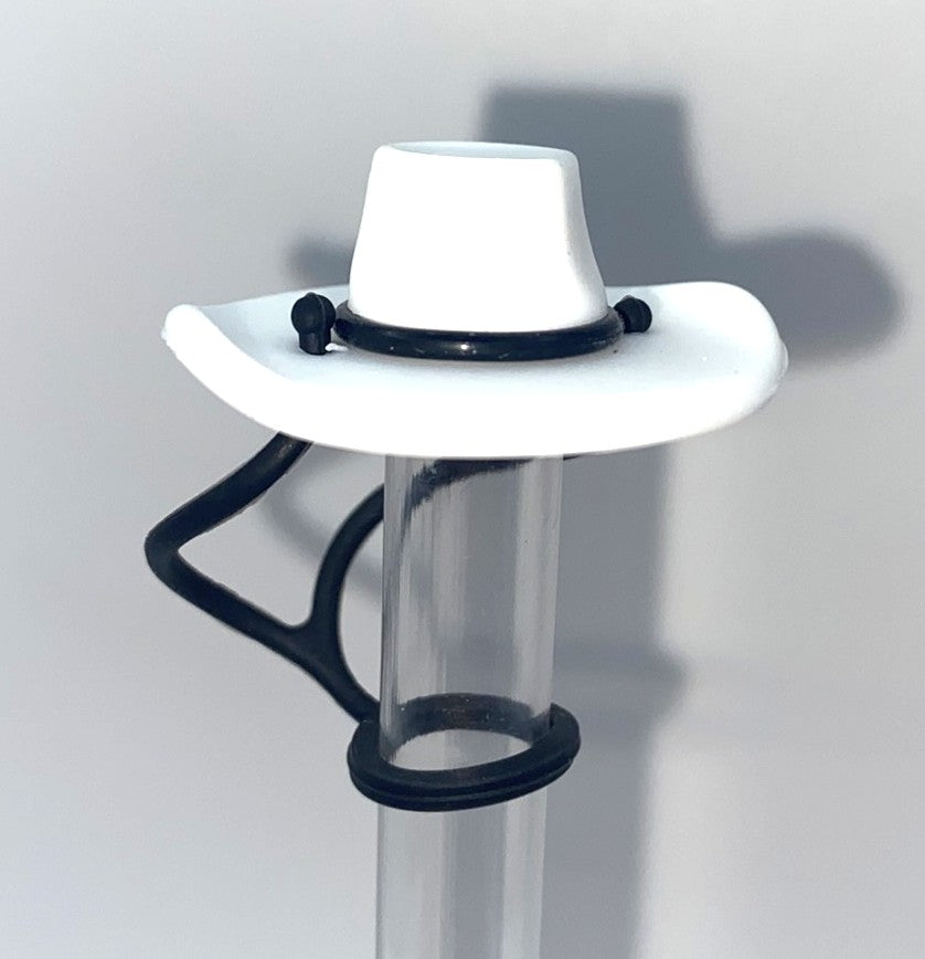 White Cowboy Hat Straw Topper
