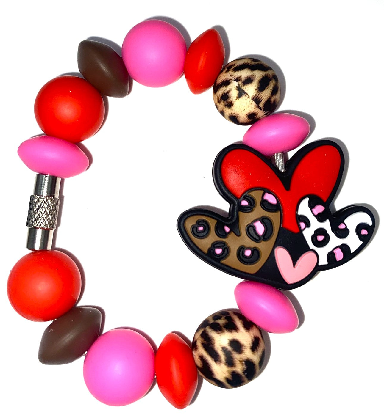 Heart Bunch Leopard Print Stanley Tumbler Cup Handle Charm