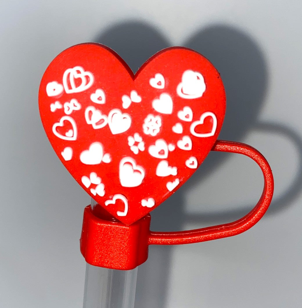 Hearts In Heart Straw Topper