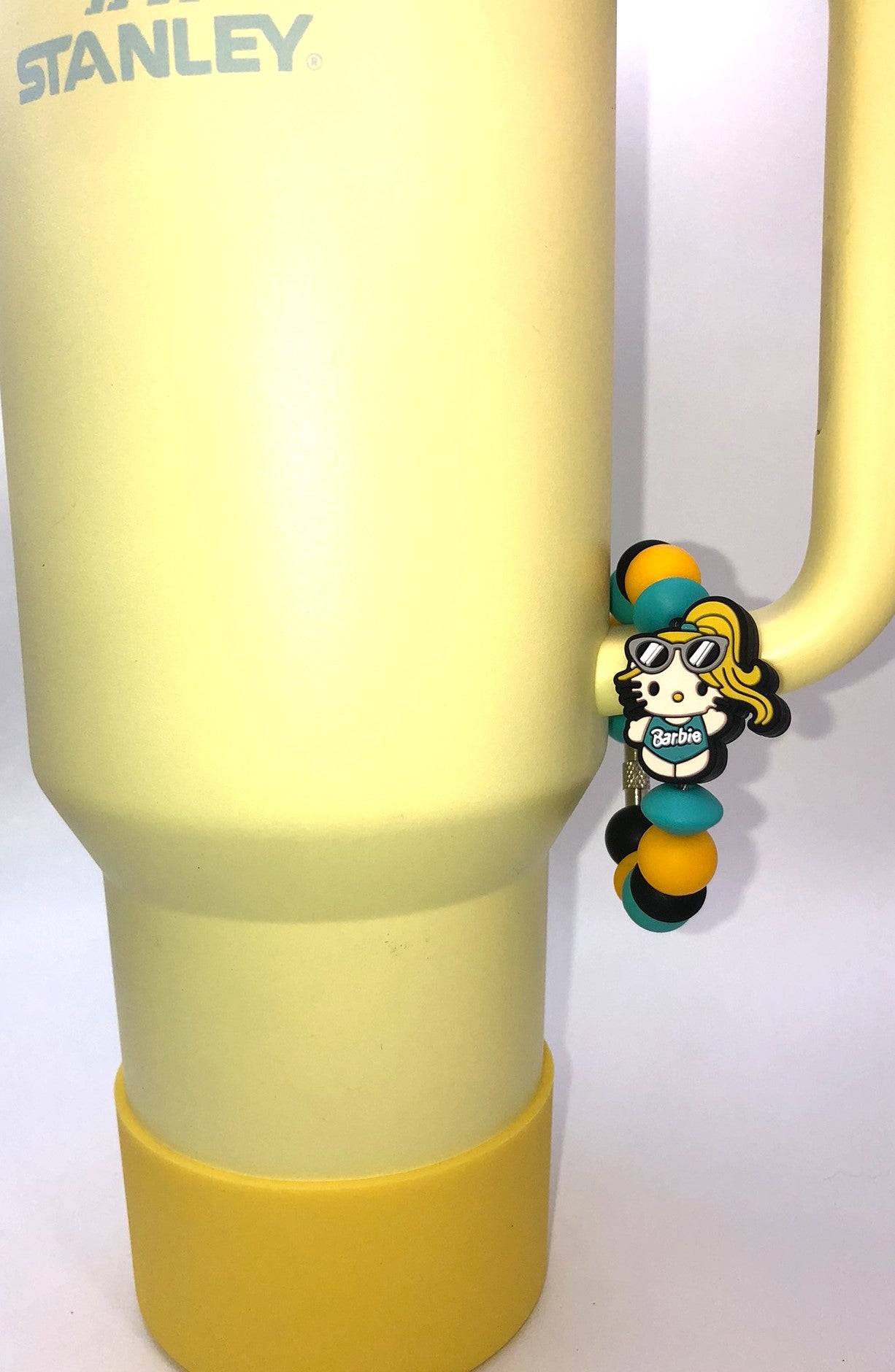 Cute Kitty In Turquoise Teal Malibu Girl Bathing Suit Stanley Cup Tumbler Handle Charm