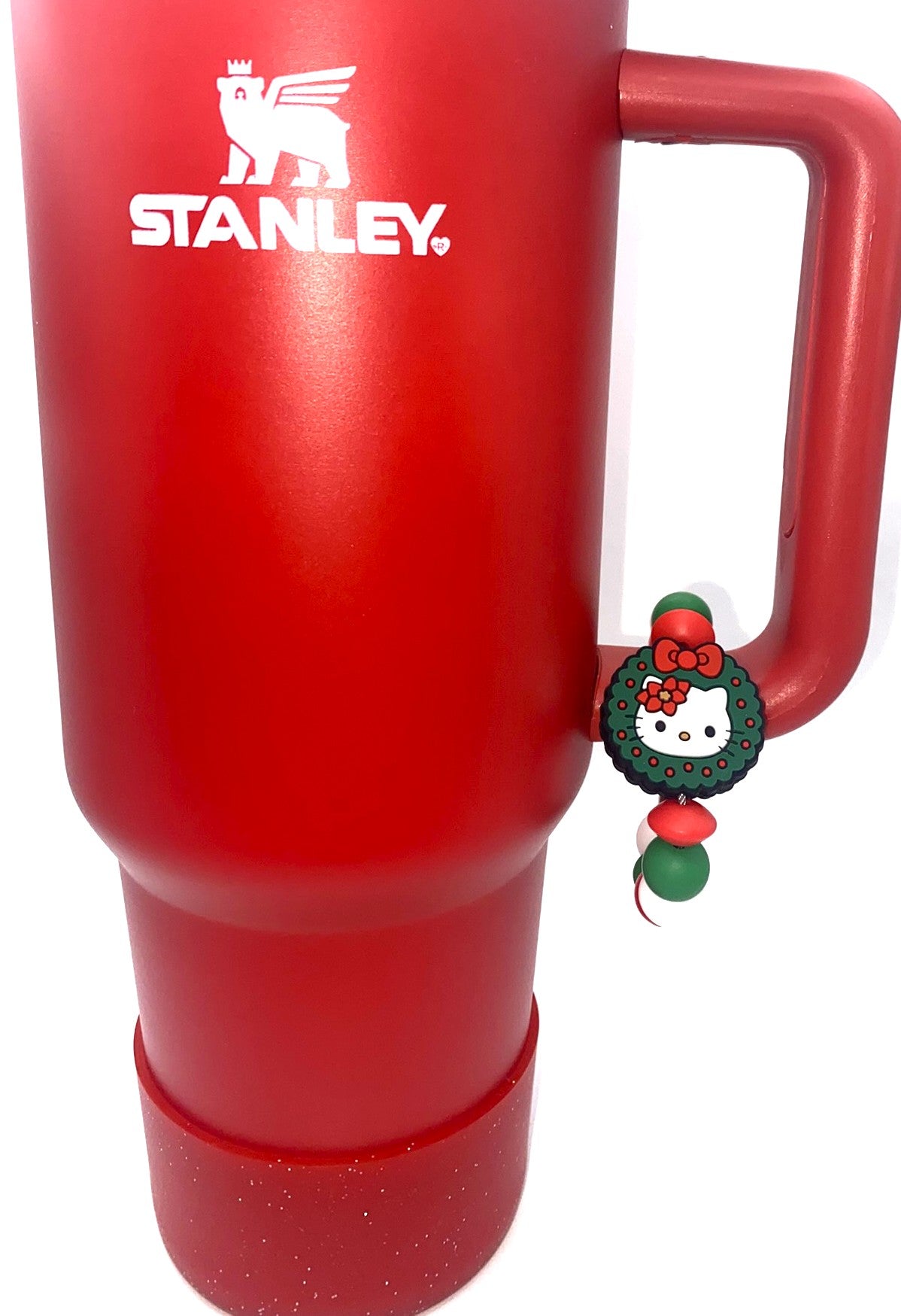 Cute Kitty Wreath Christmas Stanley Tumbler Cup Handle Charm