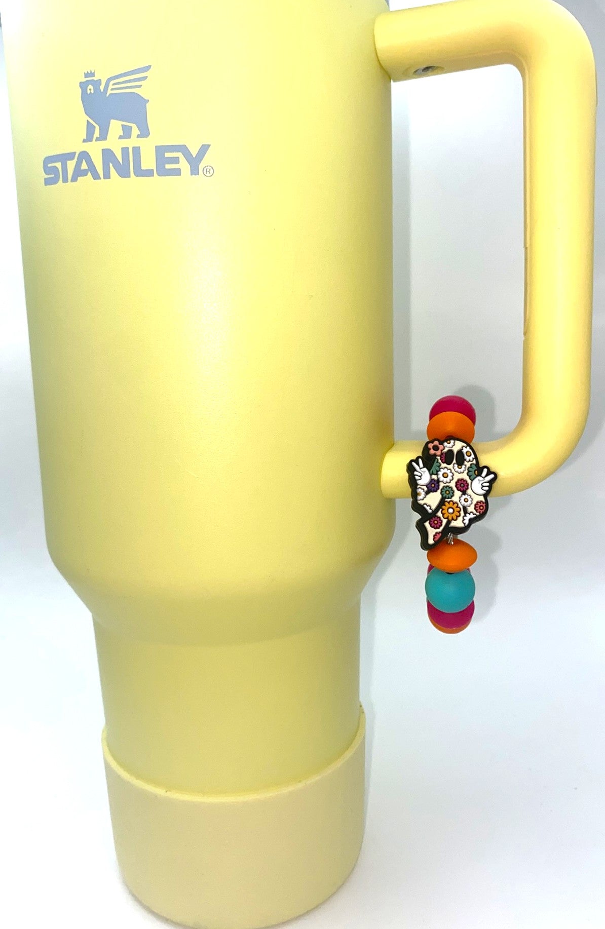 Groovy Hippie Ghost Floral Stanley Tumbler Cup Handle Charm