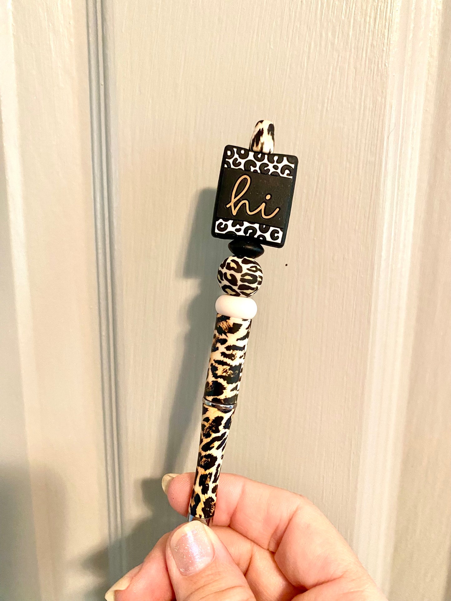 Hi Leopard Print Beaded Pen
